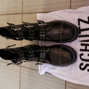 SHUTZ MOTOBUCKLED ANKLE BOOTIES